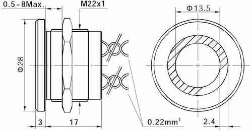 Nerezové piezoelektrické spínací tlačítko ploché -matné